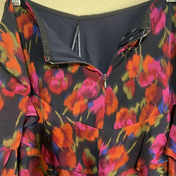 LAUREN RALPH LAUREN Plus Size 18 Floral Crinkle Georgette Tiered Skirt - Picture 7 of 16